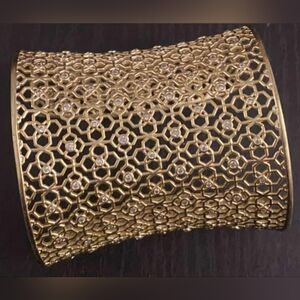 Kendra Scott Gold Jude Filigree Cuff Bracelet with Cubic Zirconias, in Mint Cond